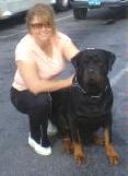 BUCHANANFPC PHOTO (JOANNA TOMS AND HER PRIZED ROTTWEILER)